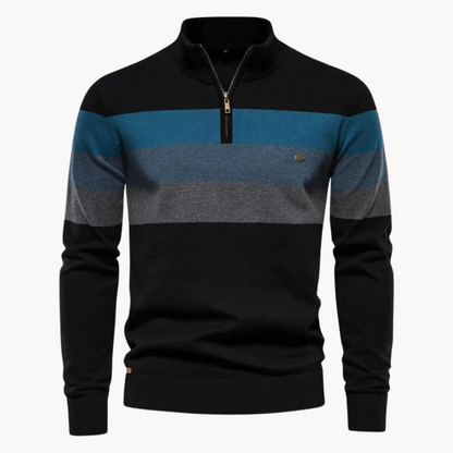 Aurullo - Pullover mit Viertel-Reißverschluss