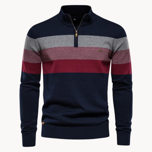 Aurullo - Pullover mit Viertel-Reißverschluss