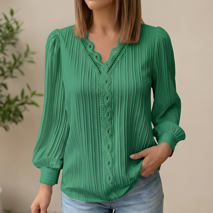Antonette - Elegante Sommerbluse mit V-Ausschnitt für Damen