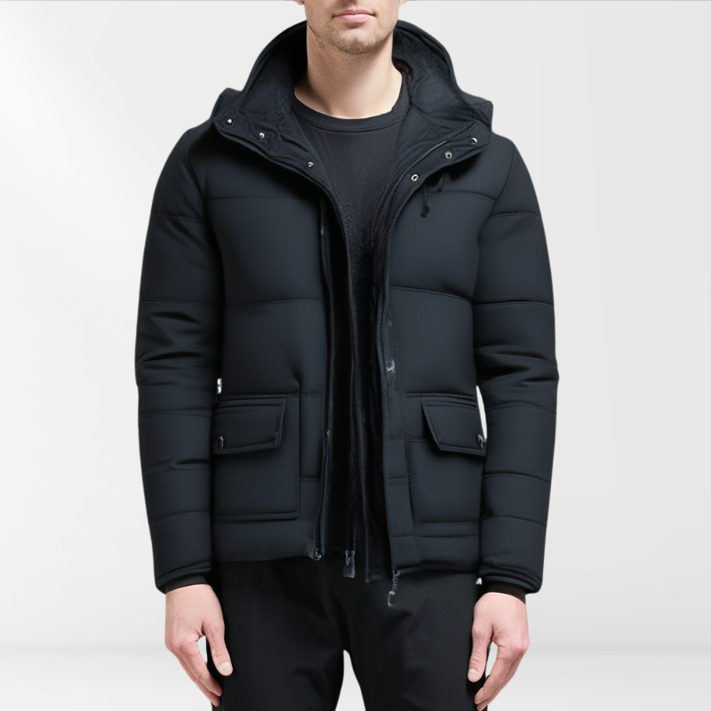 Tyrone – Herren-Wintermantel in Schwarz