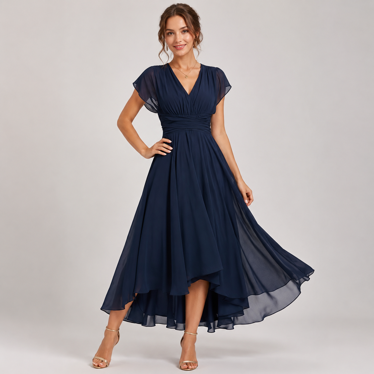 Madeline - Elegantes Plisseekleid aus Chiffon für Damen