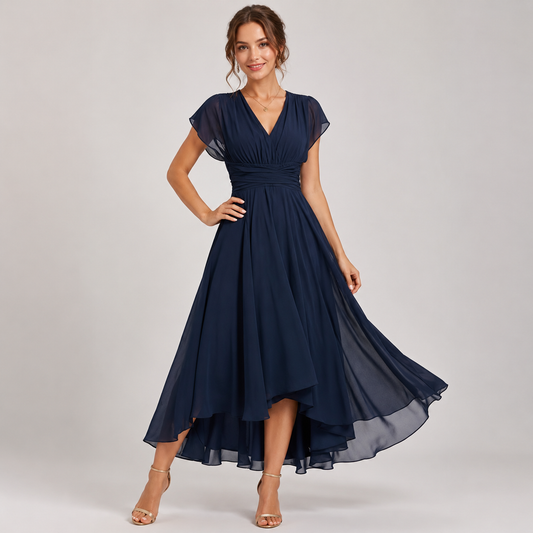 Madeline - Elegantes Plisseekleid aus Chiffon für Damen
