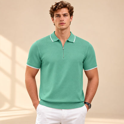 Leonard - Freizeit-Poloshirt mit Reißverschluss