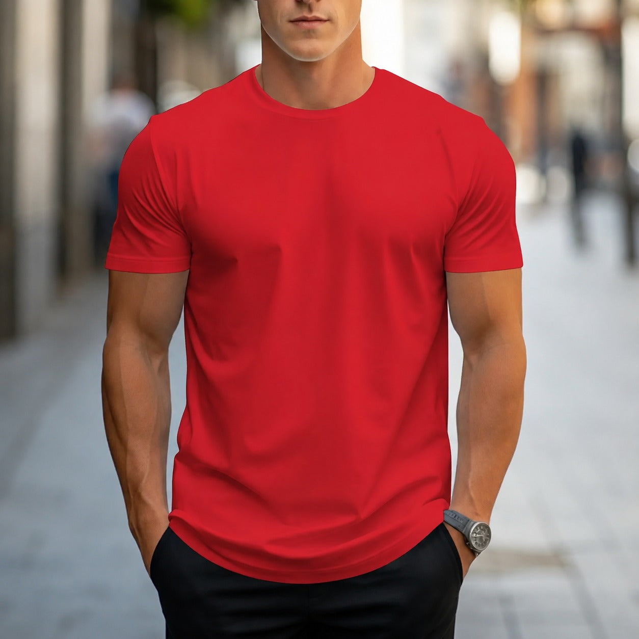 Owen - Klassisches Herren-T-Shirt in Uni-Farben