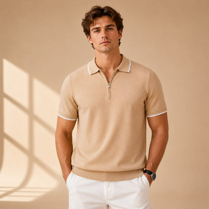 Leonard - Freizeit-Poloshirt mit Reißverschluss