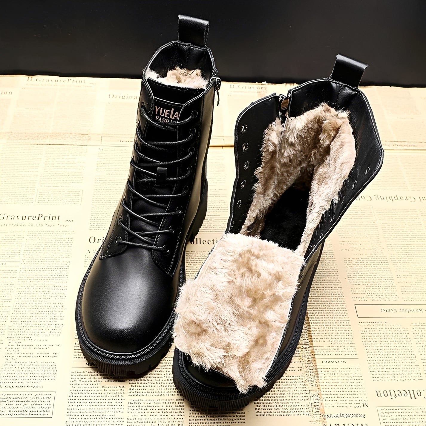 Adelpha - Schwarze Stiefel für frostige Wintertage