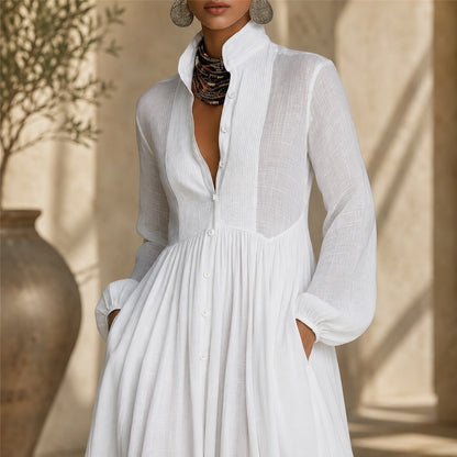 Kyran - Stilvolles langes Kleid mit langen Ärmeln