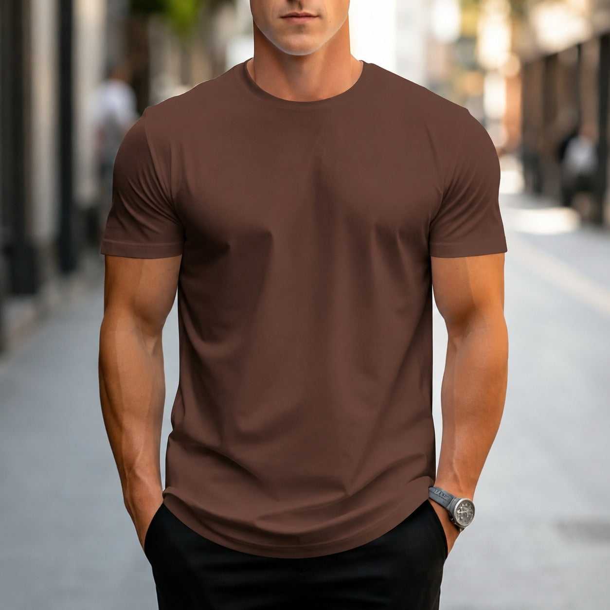 Owen - Klassisches Herren-T-Shirt in Uni-Farben