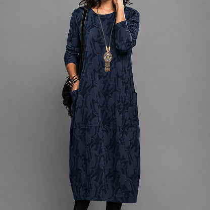 Alisha - Blumiges Midi-Kleid mit langen Ärmeln