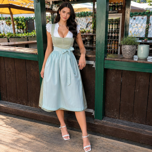 Evelyn - Luftiges Midikleid für das Oktoberfest mit kurzen Ärmeln