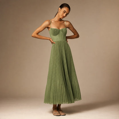 Elissa - Elegantes Midi-Kleid mit Plissee