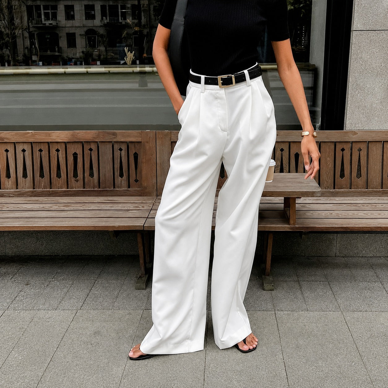 Marlene - Weite Hose ohne Gürtel