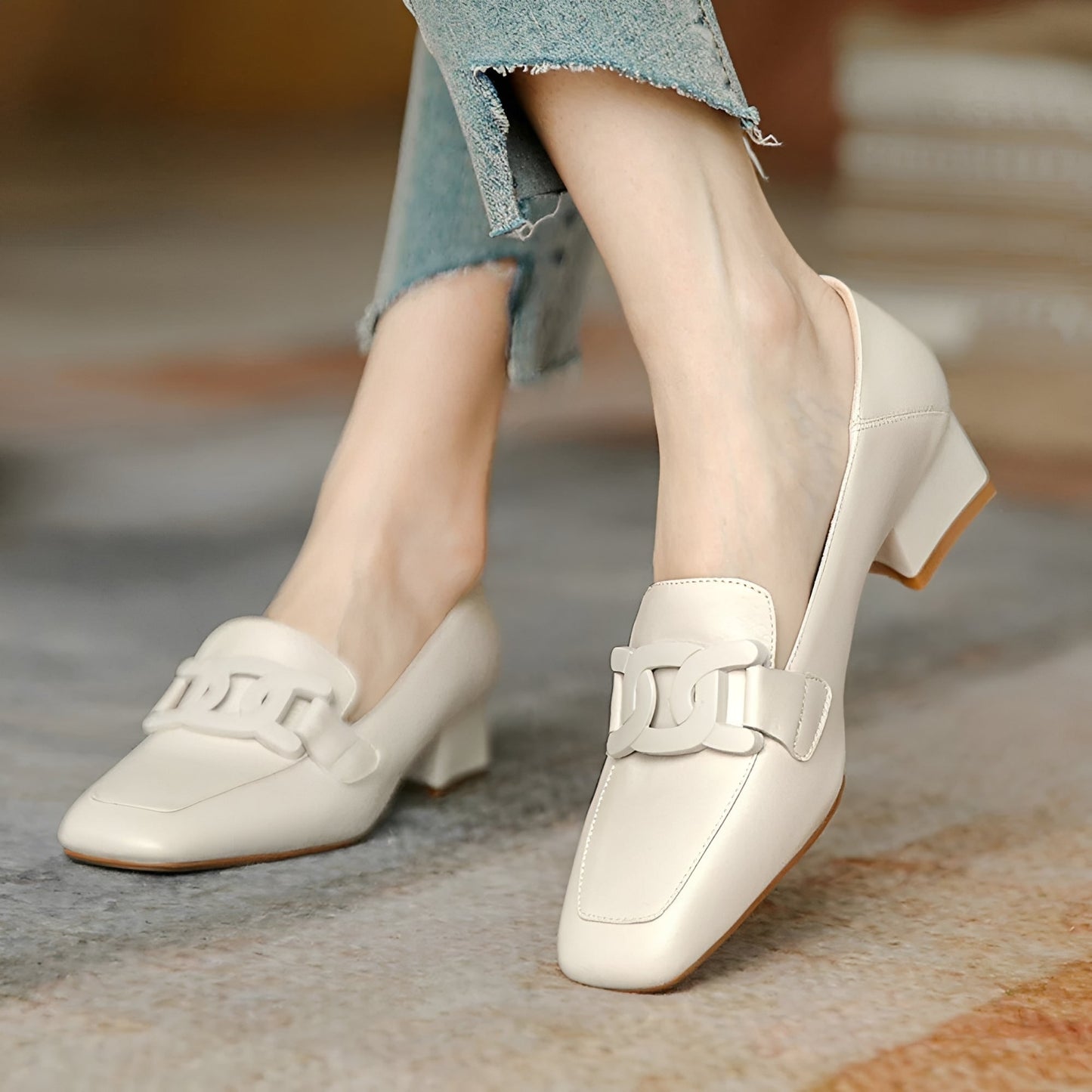 Maisha - Stylische Mokassin-Absatzschuhe