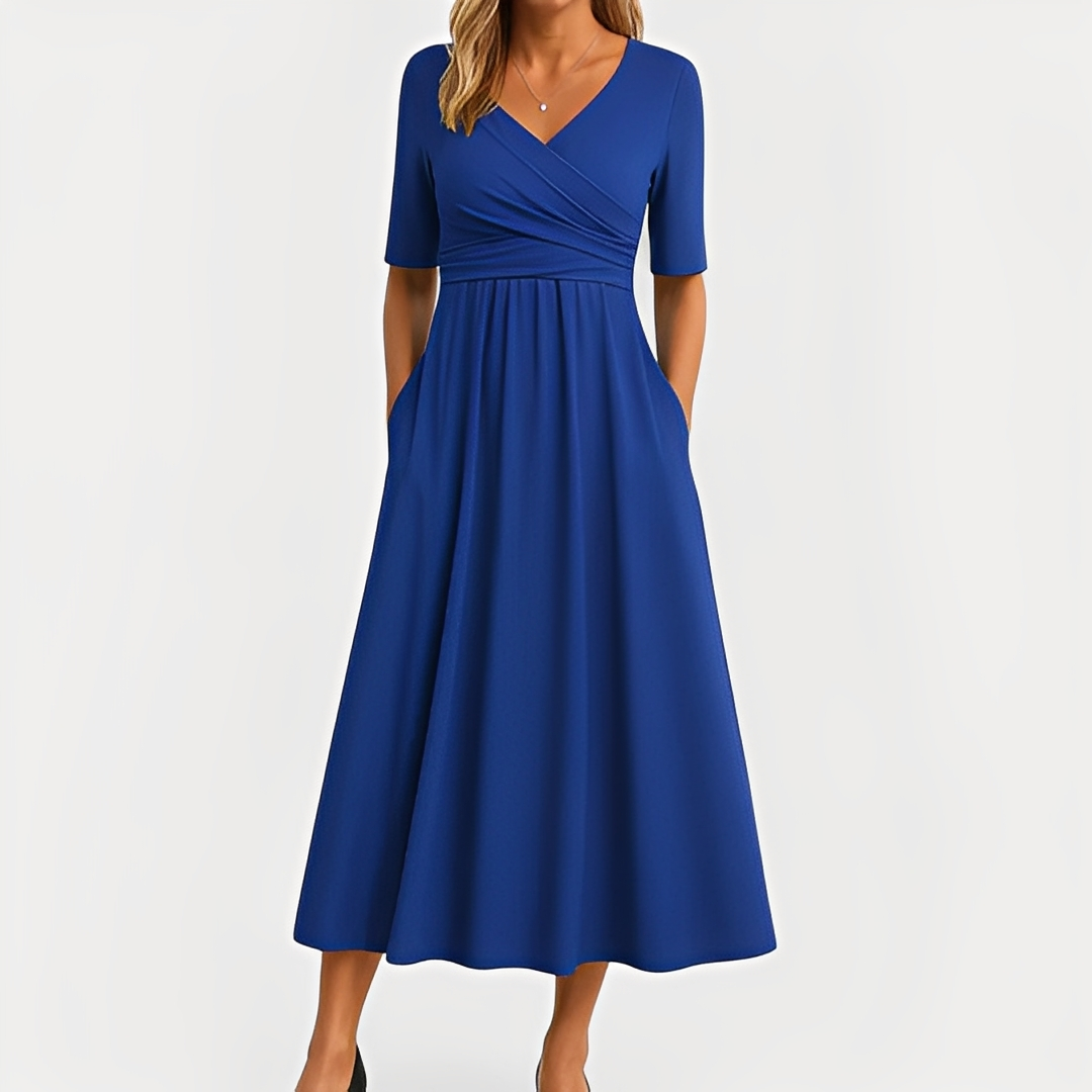 Maïka - Schickes Kleid mit V-Ausschnitt für Frauen