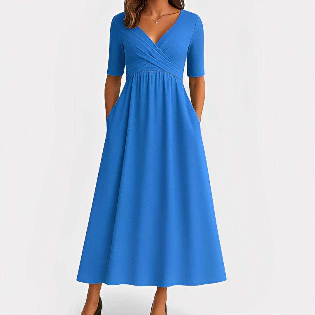 Maïka - Schickes Kleid mit V-Ausschnitt für Frauen