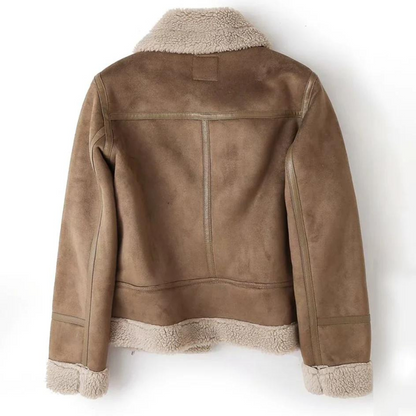 Macie – Lederjacke mit Sherpa-Futter