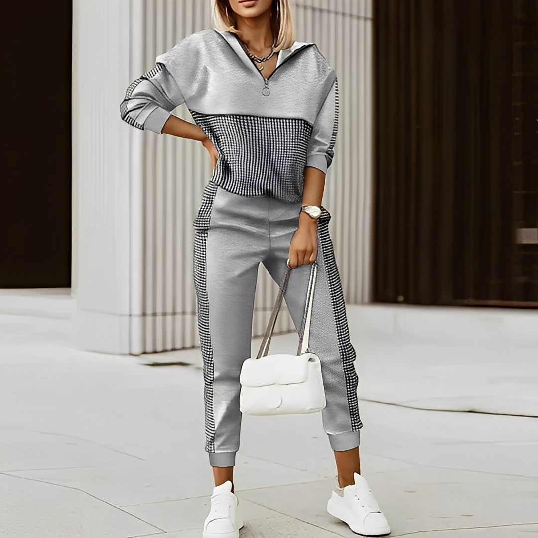 Maryse - Reißverschluss-Pullover mit lockerem Schnitt für Damen Set