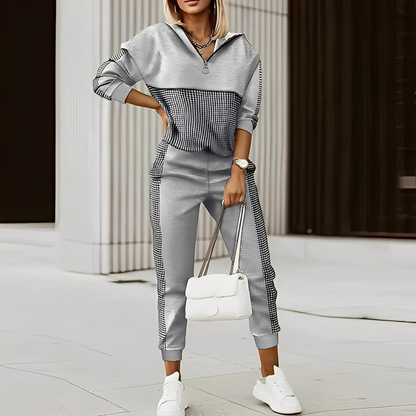 Maryse - Reißverschluss-Pullover mit lockerem Schnitt für Damen Set