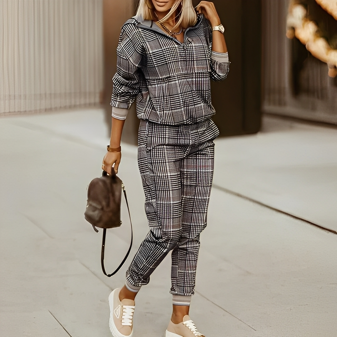 Maryse - Reißverschluss-Pullover mit lockerem Schnitt für Damen Set