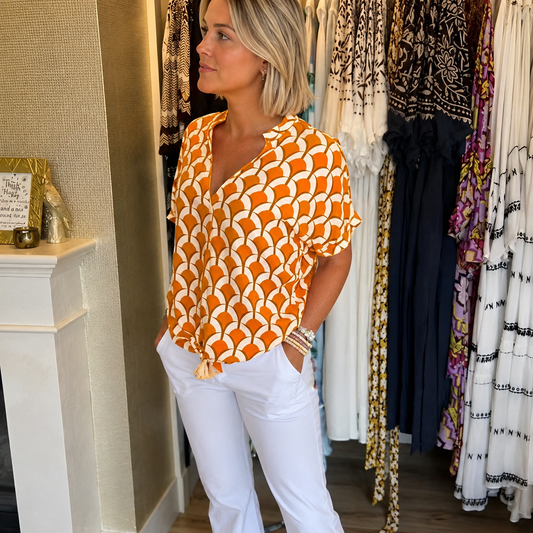Leona - Elegantes Top mit Druck für Damen