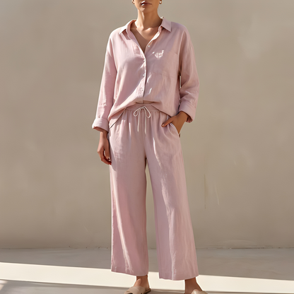 Genzel - Damen-Set mit Knopfhemd und Hose
