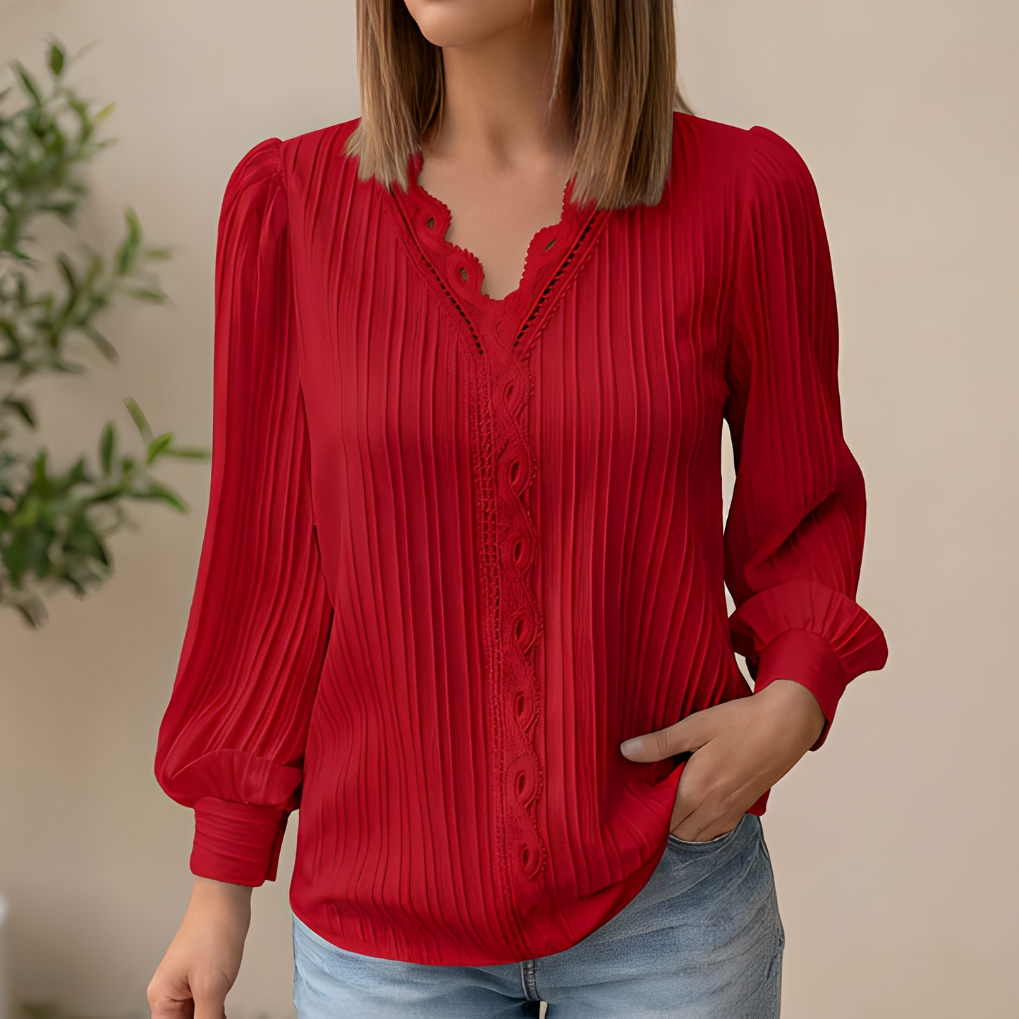 Antonette - Elegante Sommerbluse mit V-Ausschnitt für Damen
