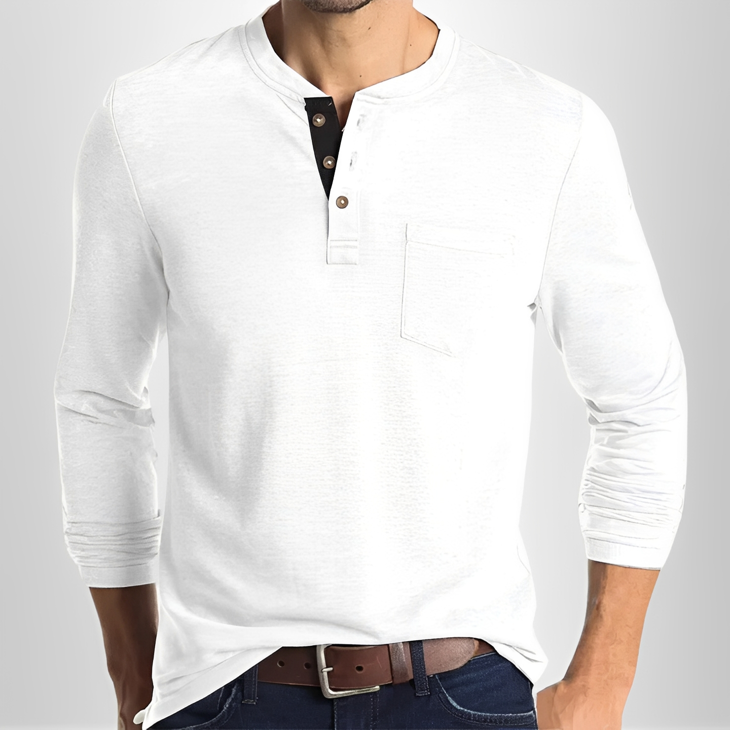 Carmelo - Lässiges Langarm-T-Shirt für Herren