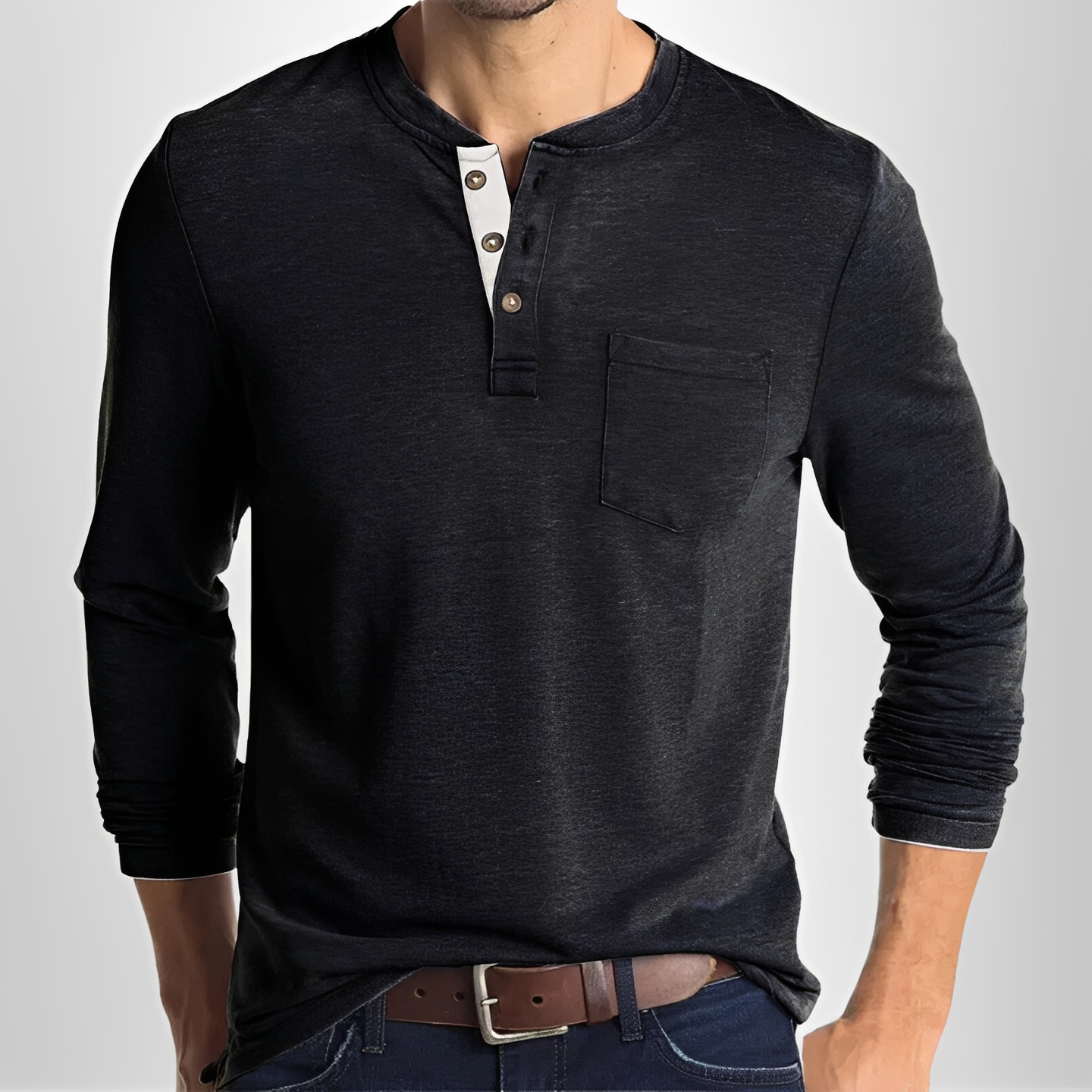 Carmelo - Lässiges Langarm-T-Shirt für Herren