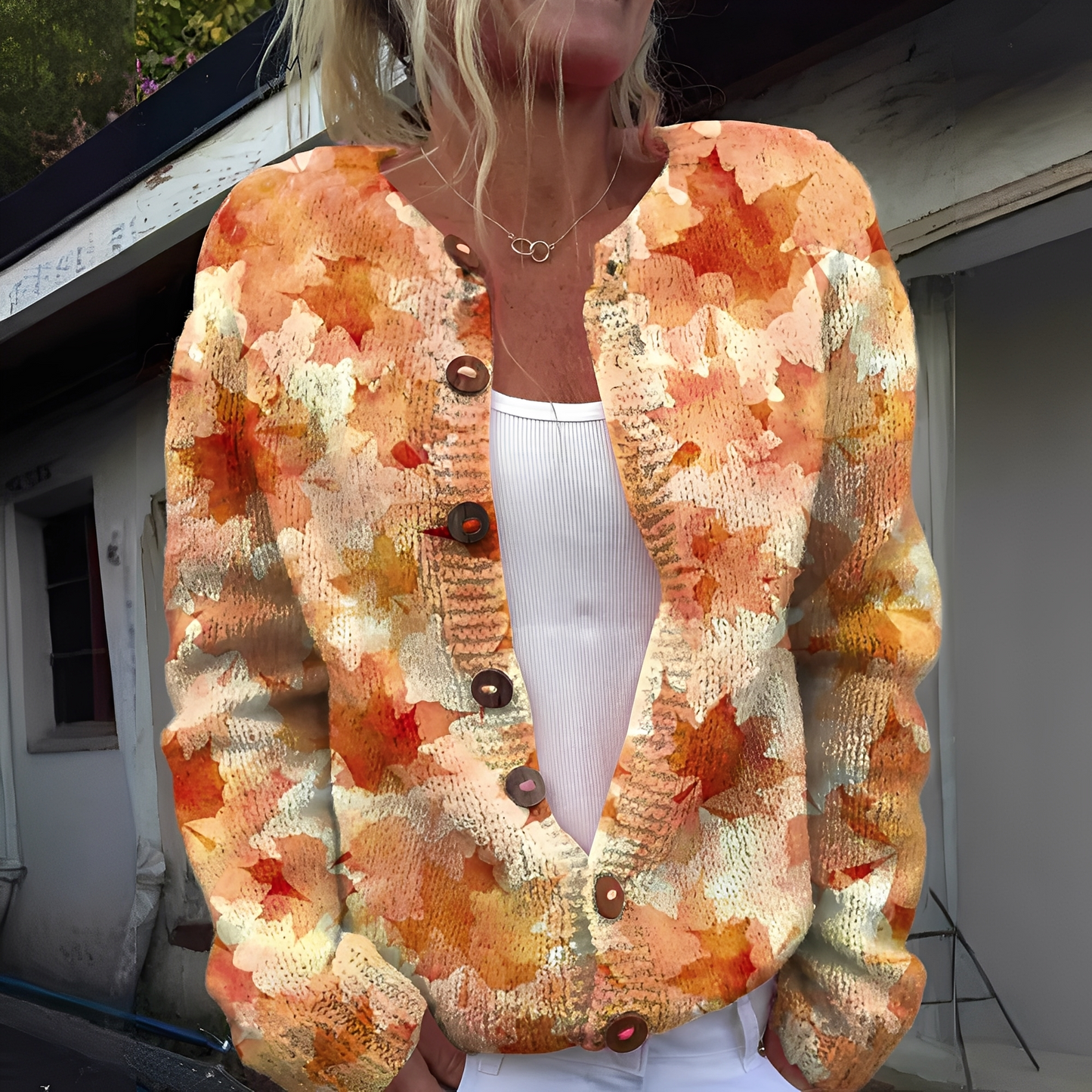 Wilda - Warmer und stilvoller Damen-Cardigan mit Blumenmuster