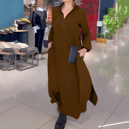 Hélène - Lockeres Kleid mit seitlichem Schlitz für Frauen