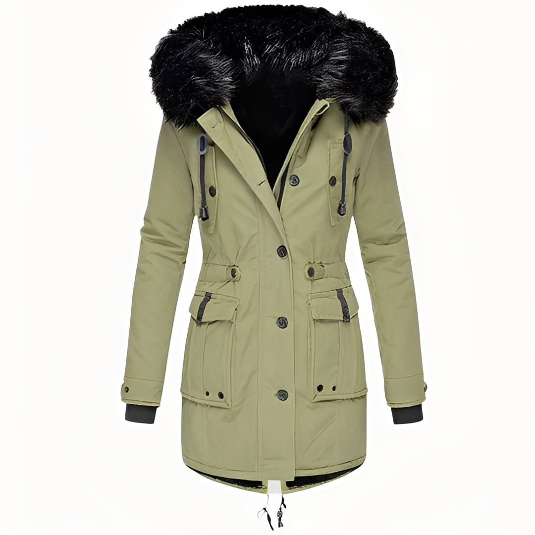 Mathurine - Warmer Wintermantel mit Kapuze für Damen