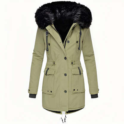 Mathurine - Warmer Wintermantel mit Kapuze für Damen