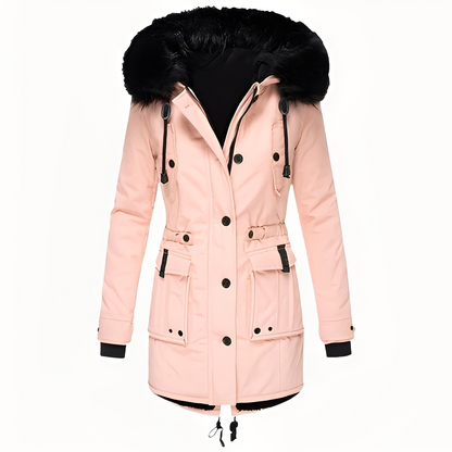Mathurine - Warmer Wintermantel mit Kapuze für Damen