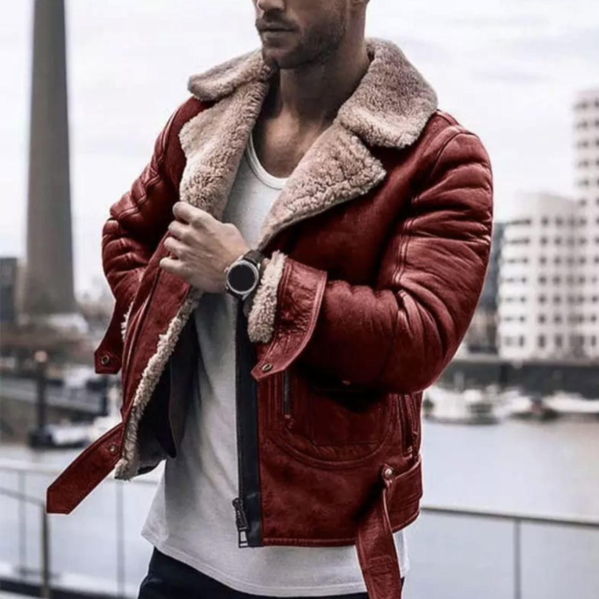 Dominic – Herren-Lederwinterjacke