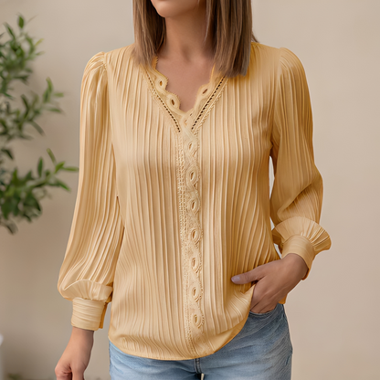 Antonette - Elegante Sommerbluse mit V-Ausschnitt für Damen