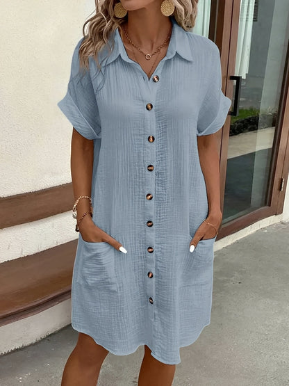 Shelley - Bequemes Hemdkleid mit Knopfleiste für Damen