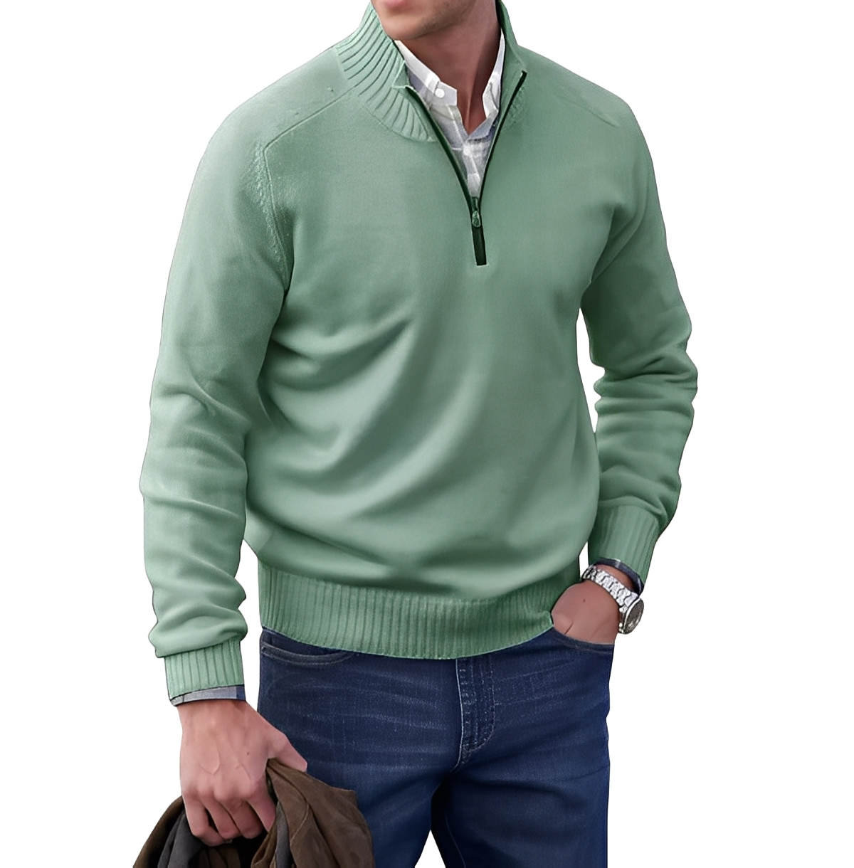 Gabriel - Kaschmirpullover mit Reißverschluss für Herren