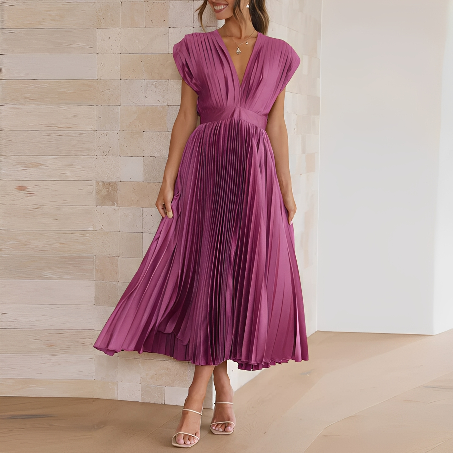 Cristine - Elegantes Kleid mit V-Ausschnitt für Frauen