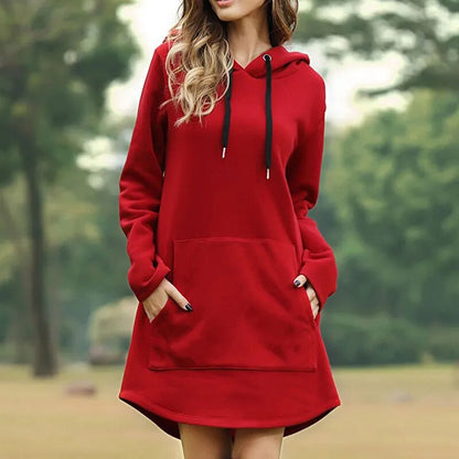 Juris – Langes Kapuzensweatshirtkleid