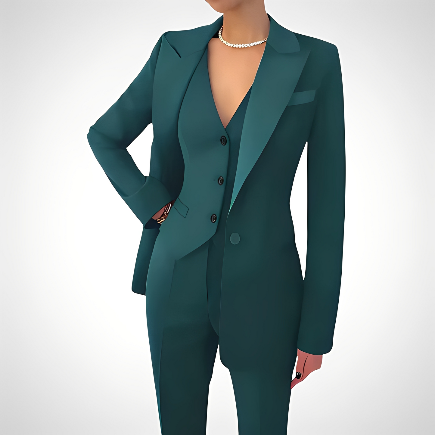 Devina - Tailliertes dreiteiliges Set für Damen