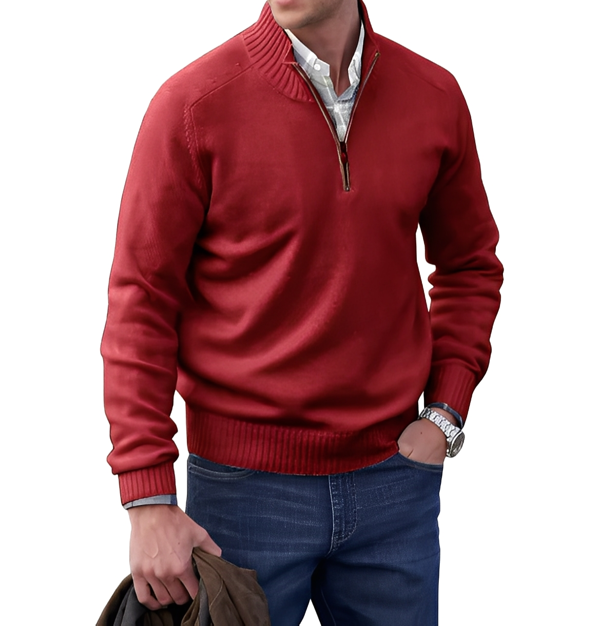 Gabriel - Kaschmirpullover mit Reißverschluss für Herren