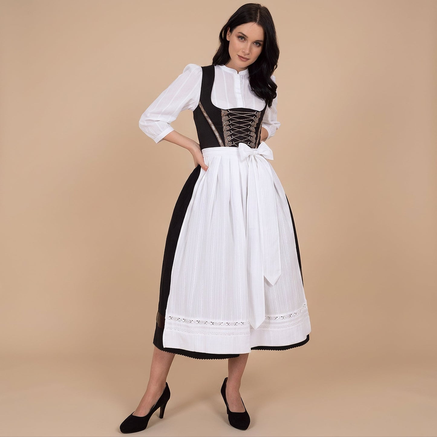 Nina - Trendiges Oktoberfestkleid mit langen Ärmeln