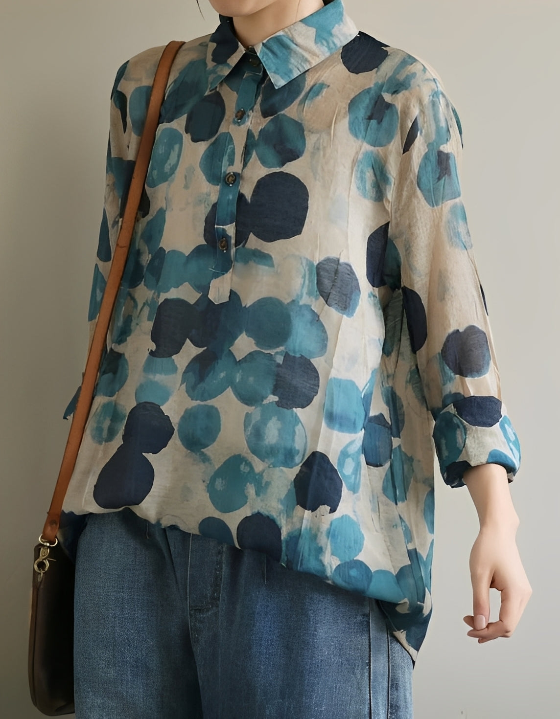 Jodie - Elegante Blusen mit gepunktetem Kragen für Damen