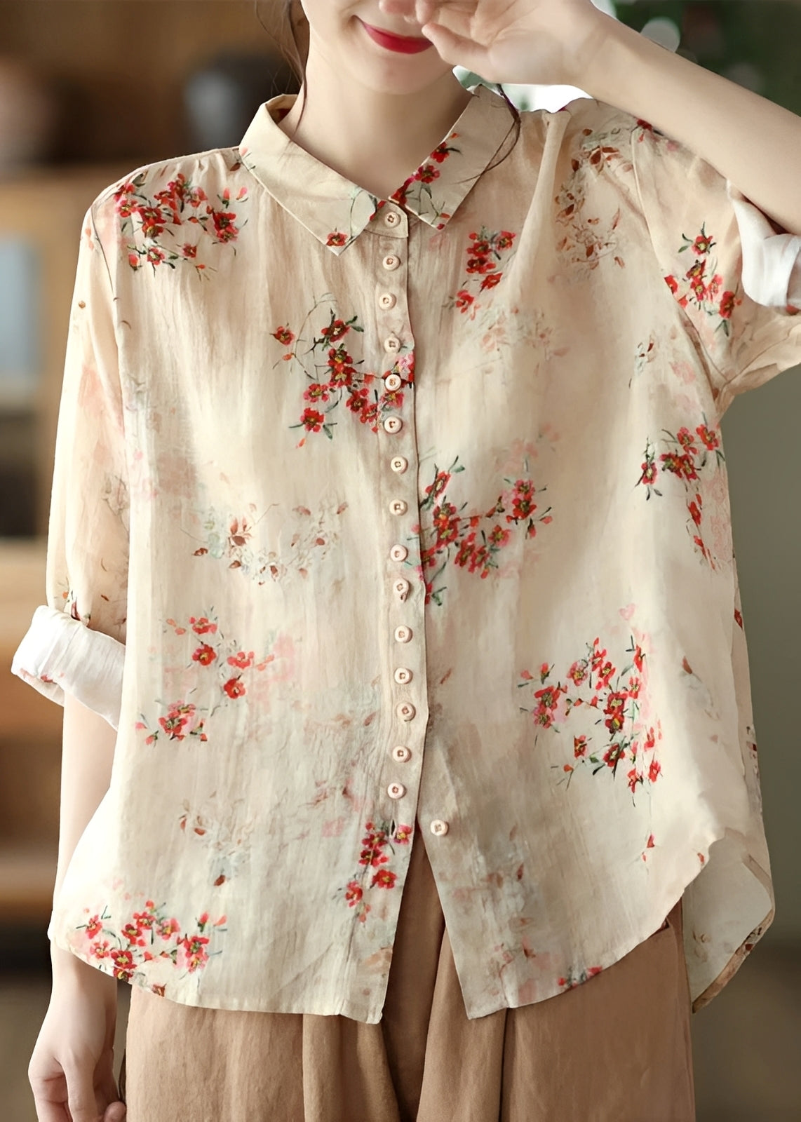 Tianna - Klassische Bluse mit langen Ärmeln für Damen