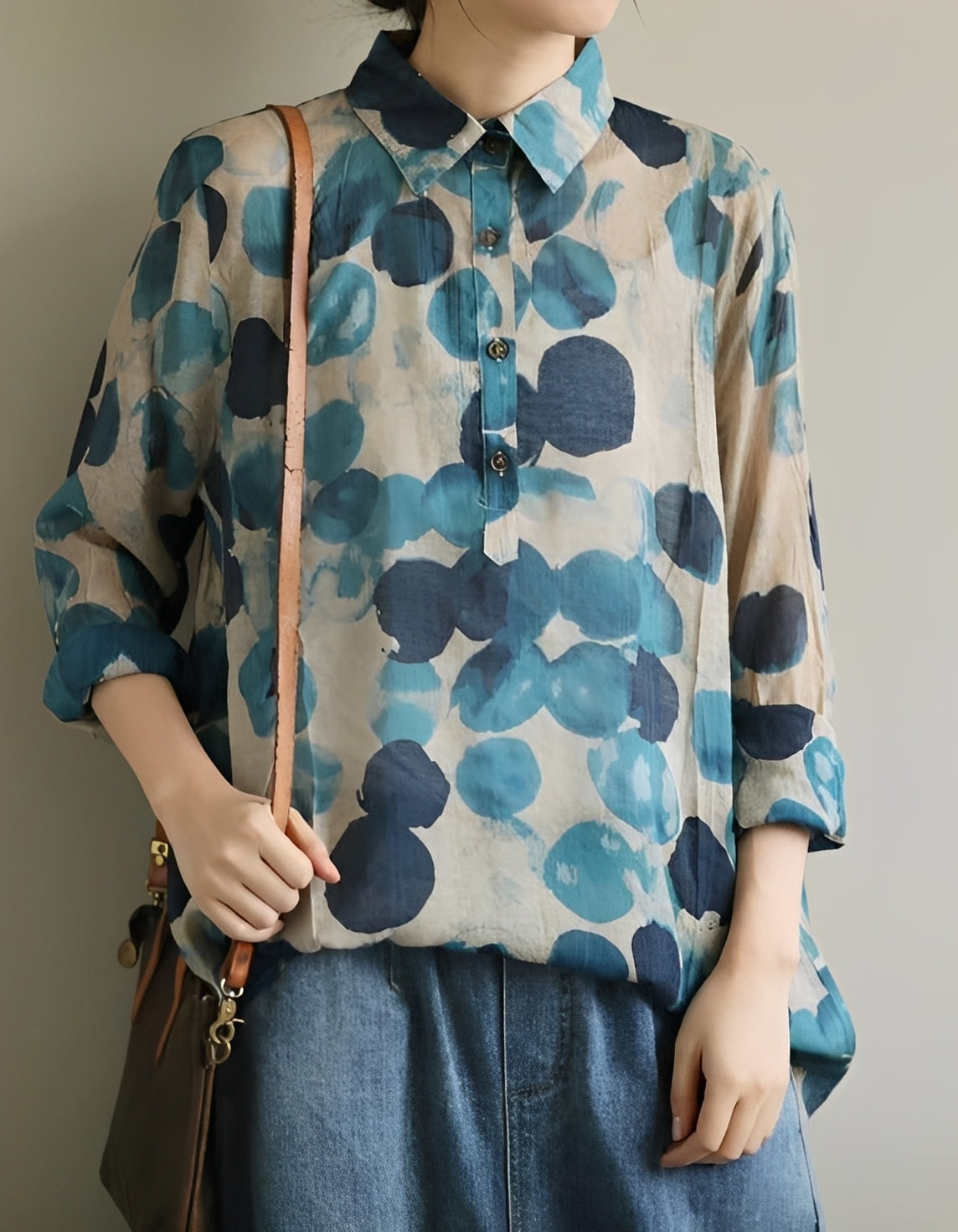 Jodie - Elegante Blusen mit gepunktetem Kragen für Damen