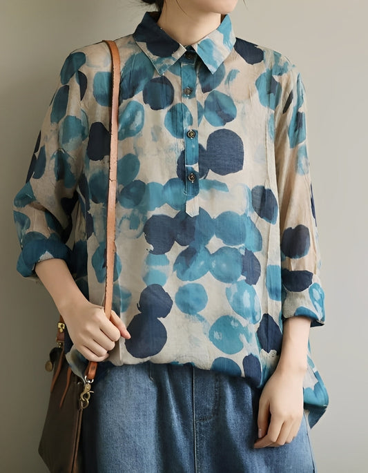 Jodie - Elegante Blusen mit gepunktetem Kragen für Damen