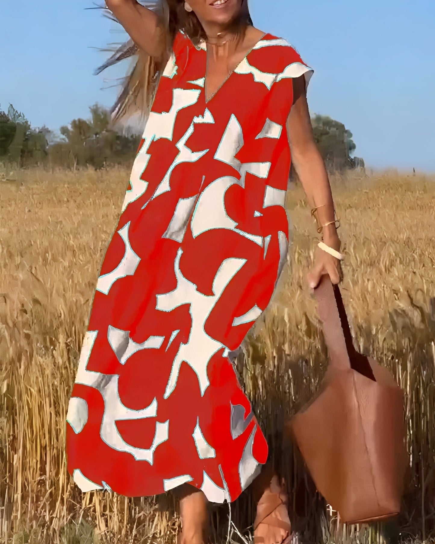 Darcie - Weites Kleid mit V-Ausschnitt für Damen