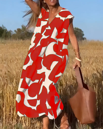 Darcie - Weites Kleid mit V-Ausschnitt für Damen