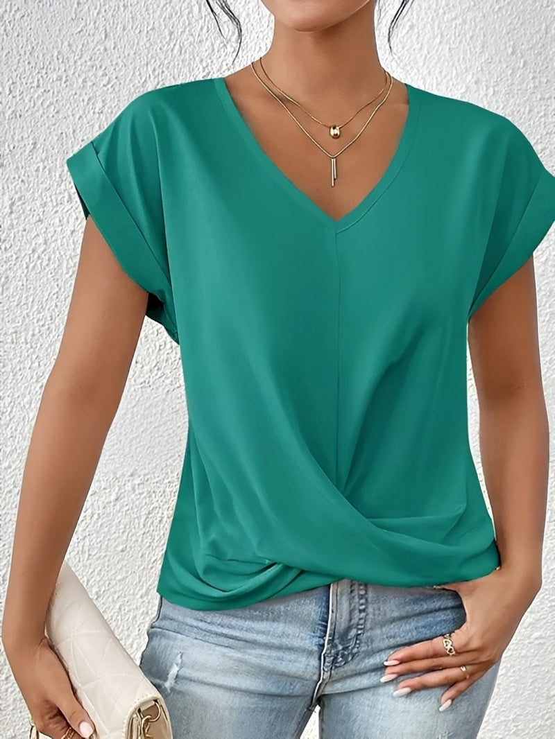 Rachael - Lässige Bluse mit unregelmäßigem V-Ausschnitt für Damen
