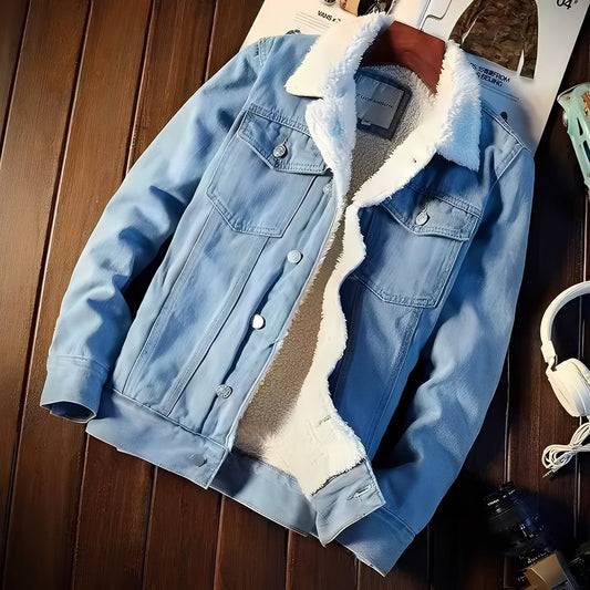 Robbie - Klassische Herren-Denim-Fleecejacke